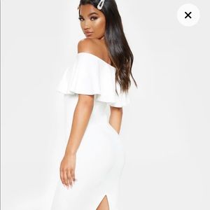 Pretty little thing white body con dress size 0